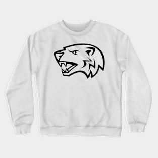 Angry North American Badger Head Side View Mascot Black and White Crewneck Sweatshirt